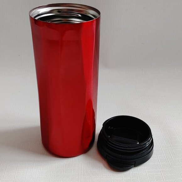 KEURIG STAINLESS STEEL TUMBLER 14 oz FACETED Travel Mug Ruby Red - Picture 2 of 6
